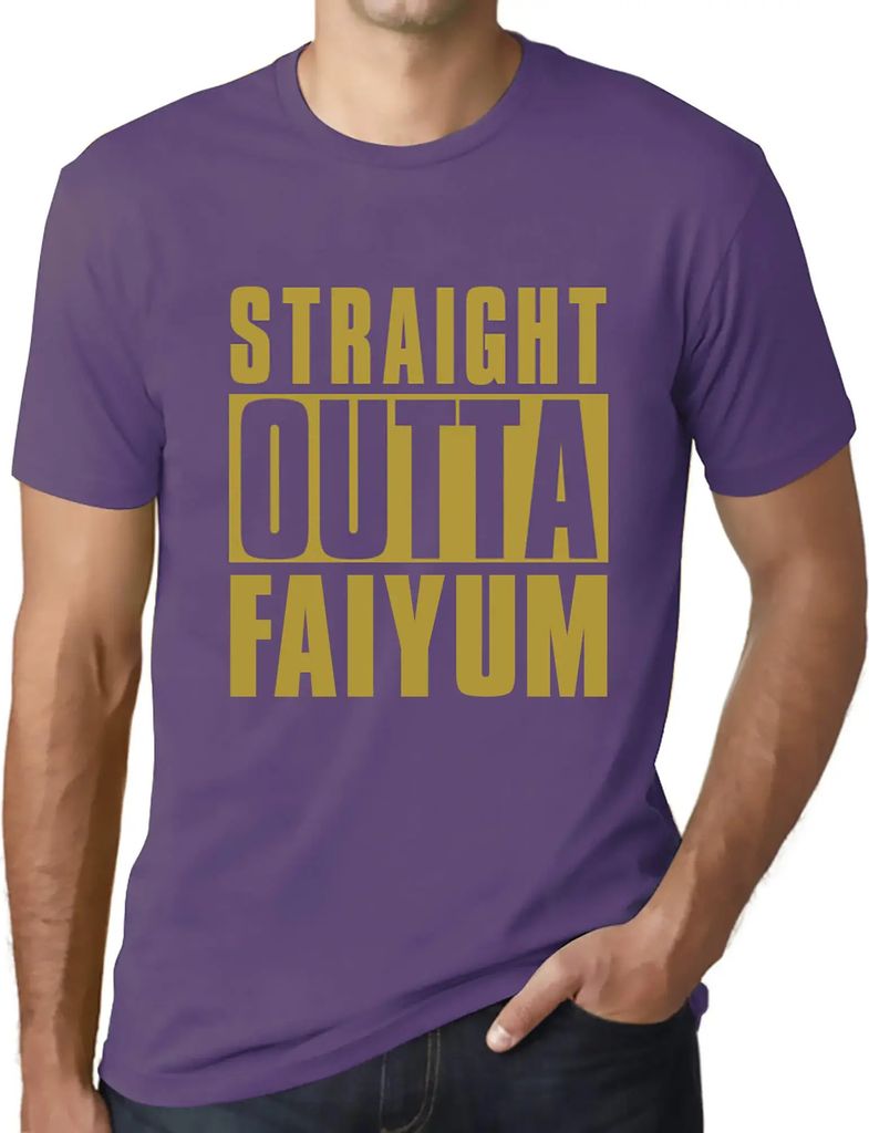 Herren Grafik T-Shirt Direkt aus dem Faiyum – Straight Outta Faiyum – Öko-Verantwortlich Vintage Jahrgang Kurzarm Lustige Druck Geburtstag Ges...