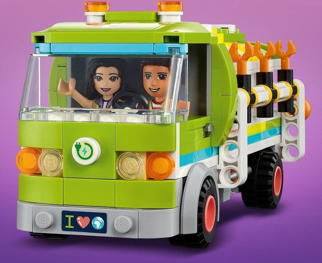 LEGO 41712 Friends Recycling-Auto, Müllwagen mit Emma und Produktbild 