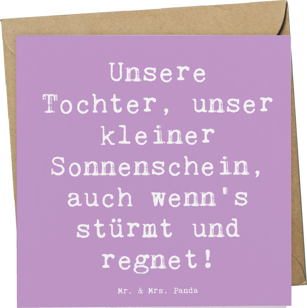 Mr. & Mrs. Panda Grußkarte Spruch Tochter Sonnenschein - Lavendeltraum - Geschenk, Verwandte, doppelkarte, anlasskarte, Einfallsreichtum, Klappkar...
