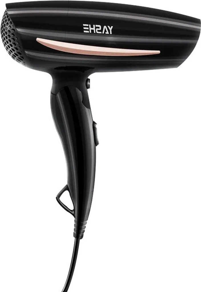 Sèche-cheveux 1200W ultra-léger 310g avec poignée pliable et 2 vitesses