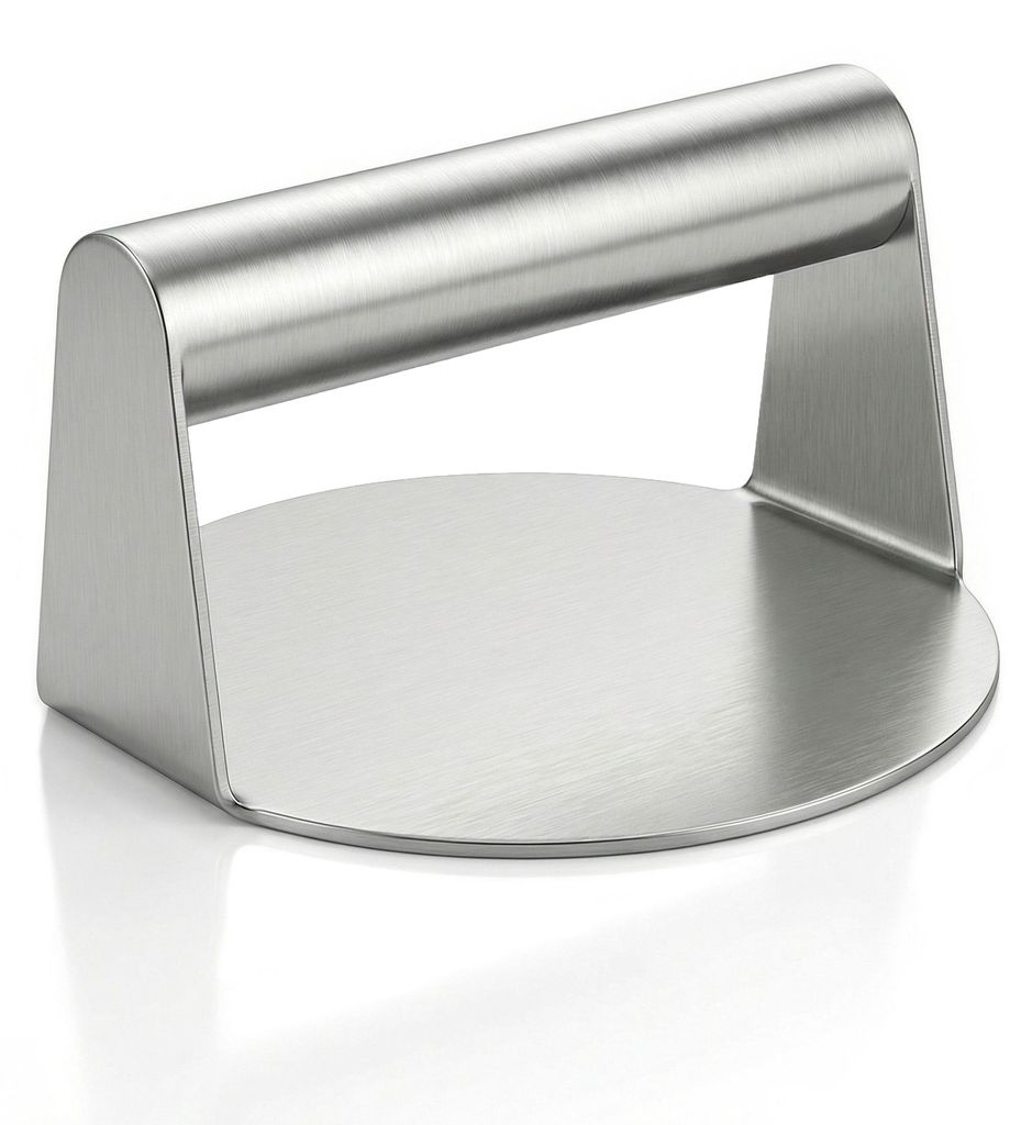 Arendo Burgerpresse Edelstahl, für Smash Burger, Burger Smasher, 14 cm Durchmesser (5,5 Zoll), leicht zu reinigen, hitzebeständig, geschmacksneut...