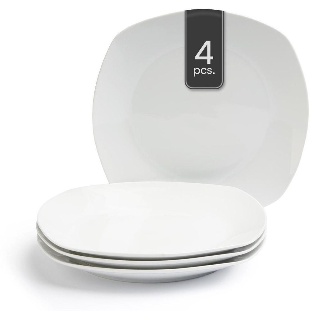 Speiseteller - Ø 27 cm - Weiß - Porzellan - 4er Set Produktbild 