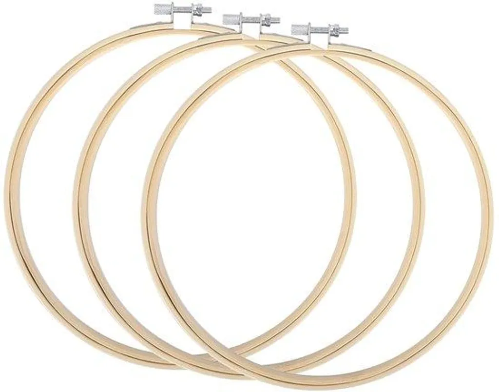 Cercles à broder en bambou naturel de 25 cm, lot de 3 pour travaux