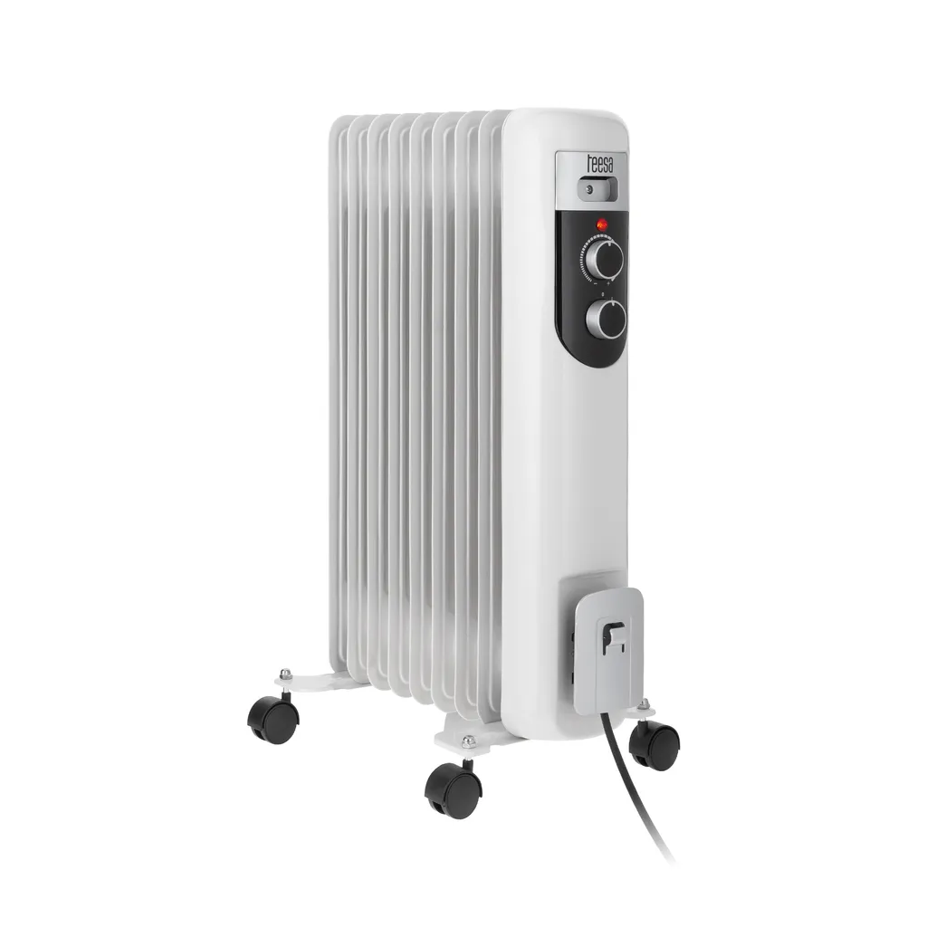 Radiateur bain d'huile mobile 2000W Teesa TSA8036 à thermostat blanc