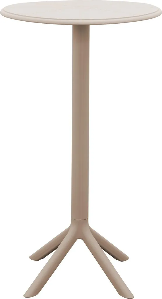 Tavolo alto Rebecca Mobili Naqel 105x60x60 Polipropilene Taupe Moderno