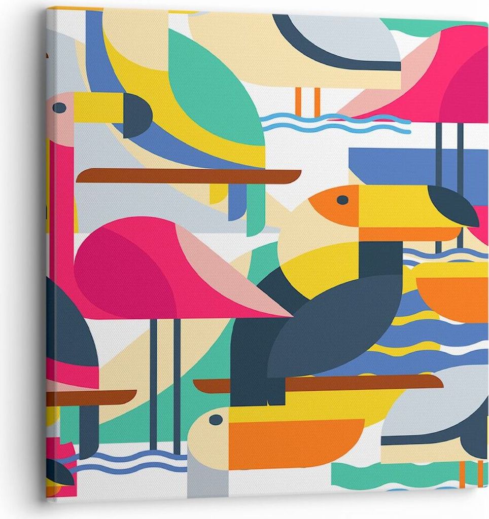 Bild auf Leinwand - Leinwandbild - Vogel Abstraktion - 30x30cm - Wand Bild - Wanddeko - Wandbilder - Leinwanddruck - Bilder - Kunstdruck - Wanddeko...