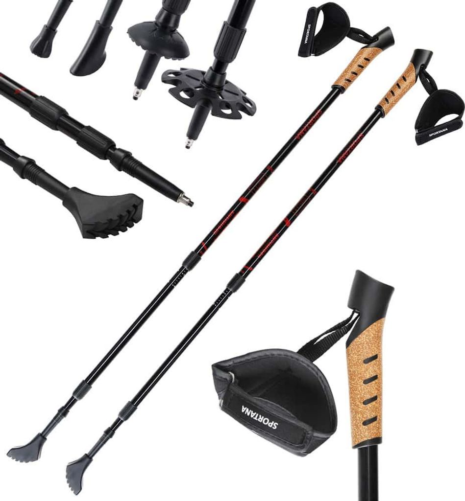 Sportana Bâtons de marche nordique télescopiques en alu Image du produit 