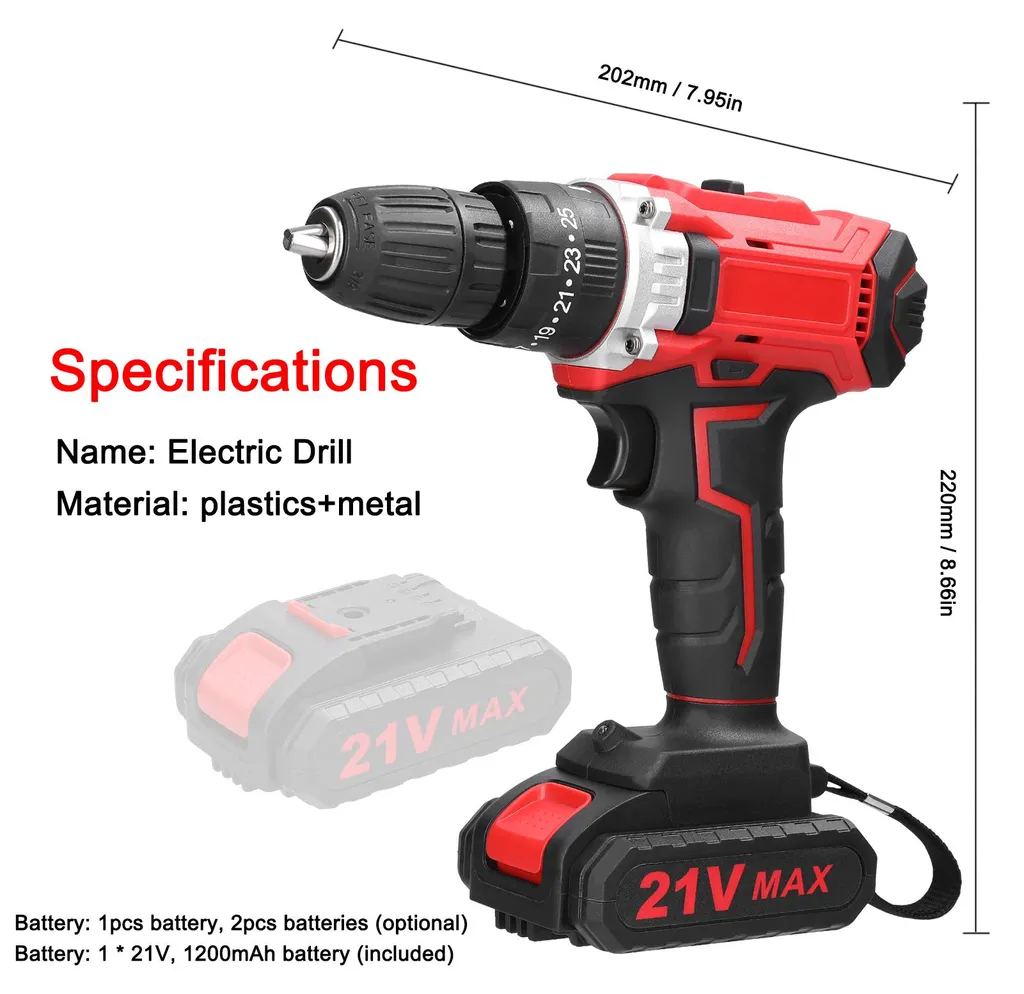 Perceuse domestique 21V pour montage de meubles et travaux de perçage - 6