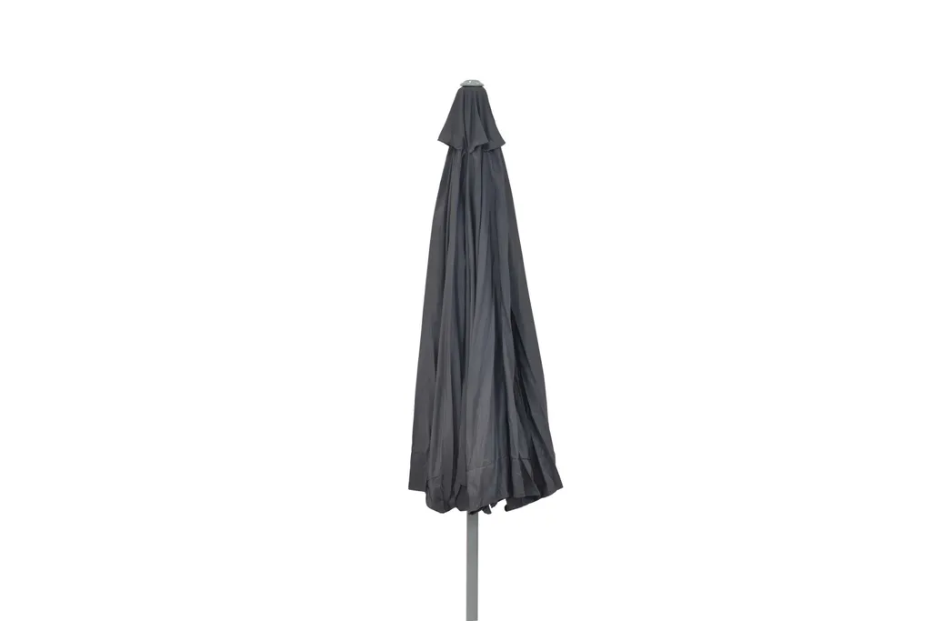 Parasol de marché en aluminium gris foncé avec manivelle et mât de 38mm