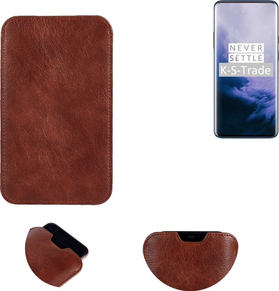 K-S-Trade Schutzhülle Handyhülle kompatibel mit OnePlus 7T Pro McLaren Edition Handytasche Kunstleder Sleeve in braun