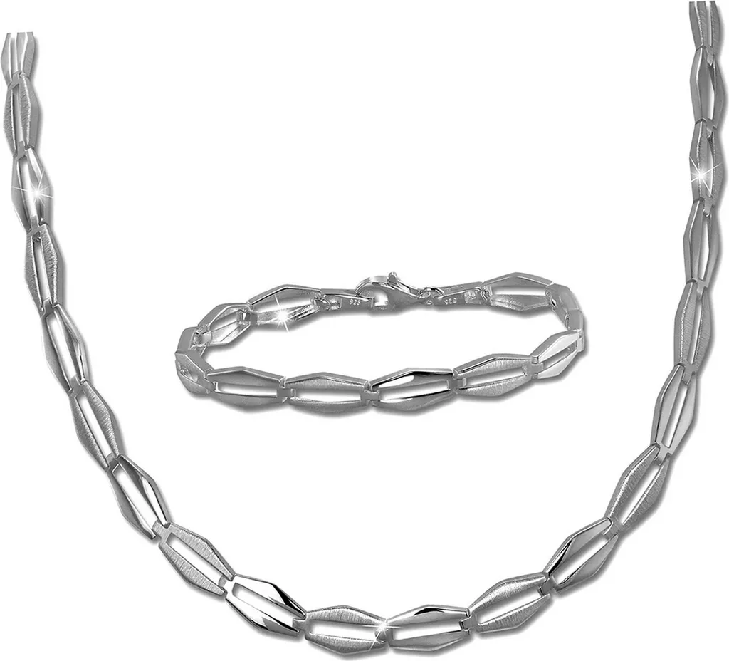Ensemble Bijoux Argent 925 Femme Collier Bracelet Sans Nickel Anti-Terni