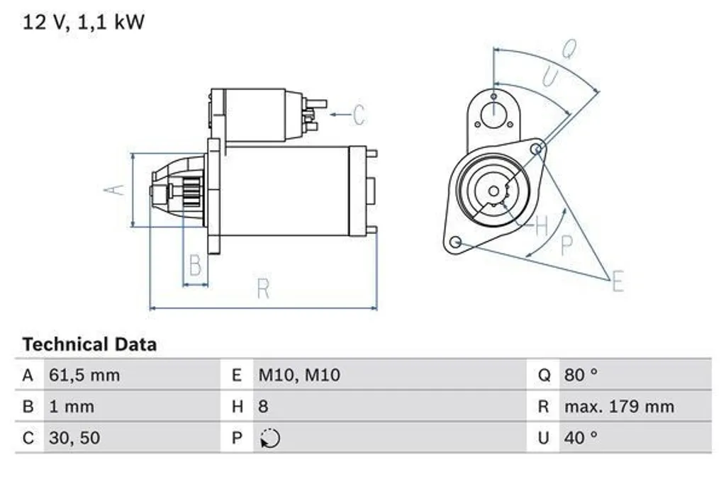 Démarreur électrique auto BOSCH compatible RENAULT Clio 3 Hayon 1.4 1.6