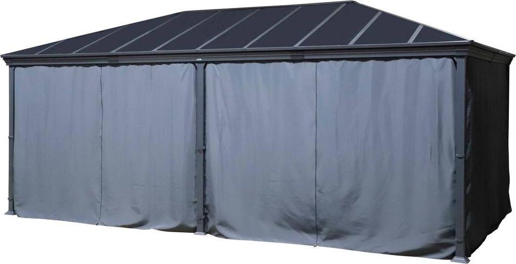 Vorhang für freistehende pergola belize 6x3,6 m schiefergrau - Hespéride