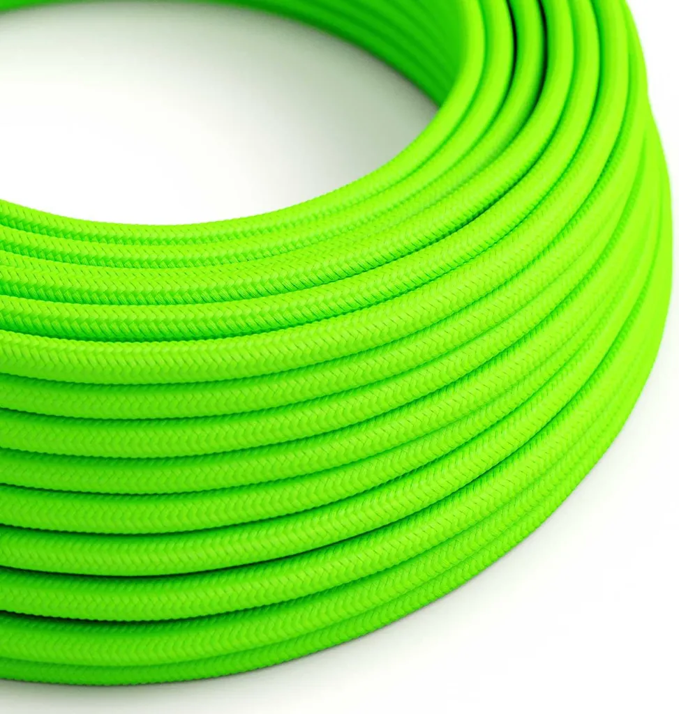 Câble électrique Creative-Cables 2x0,75 mm² 10m textile vert fluo RF06