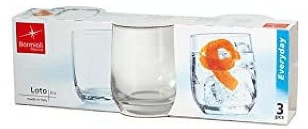 Bormioli Rocco 340650Q01021990 Loto Wassergläser, 3 Stück