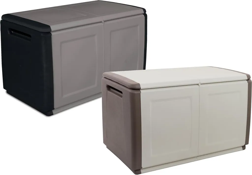 Malle de rangement jardin anthracite 130L - Coffre multi-usage VDP