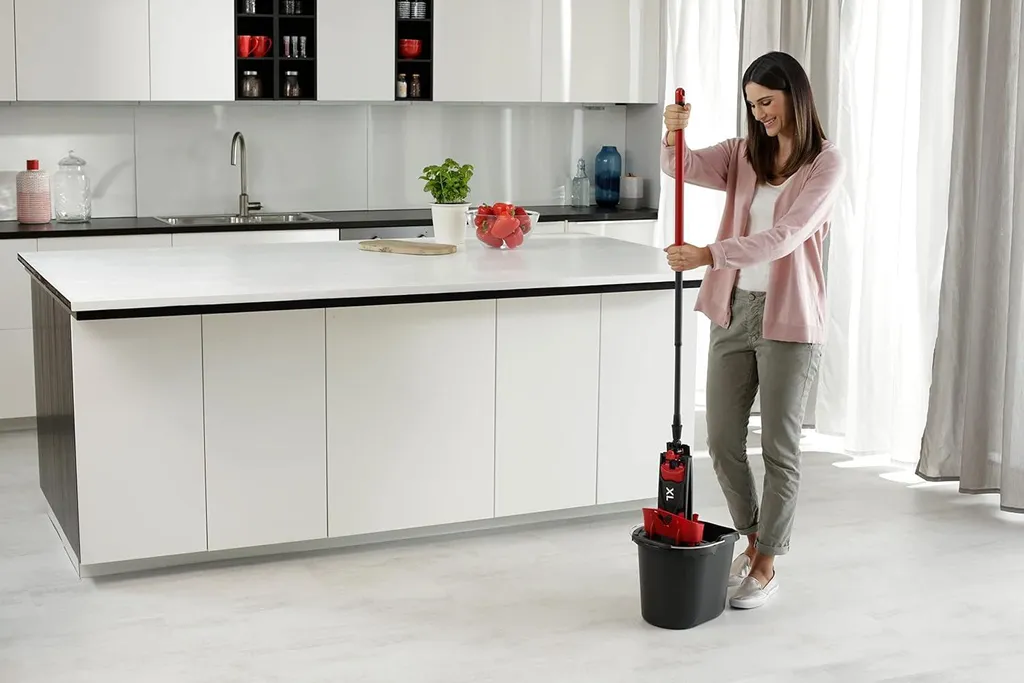 Balai plat microfibre XL avec seau essoreur pour sols - Kit de nettoyage