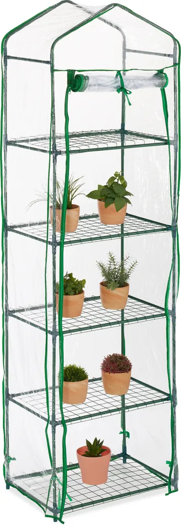 Serre de Balcon Verticale PVC Résistant avec Porte Zippée et Structure Métal