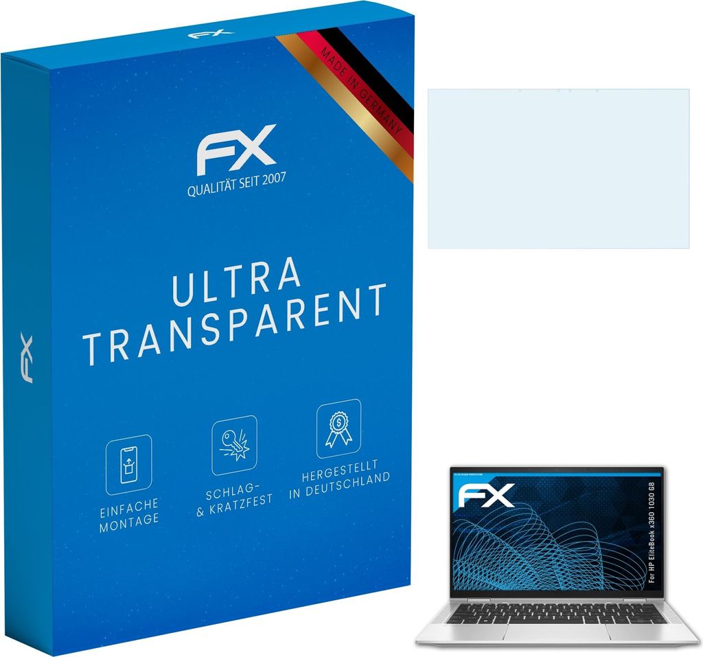 atFoliX FX-Clear 2x Schutzfolie kompatibel mit HP EliteBook x360 1030 G8 Displayschutzfolie