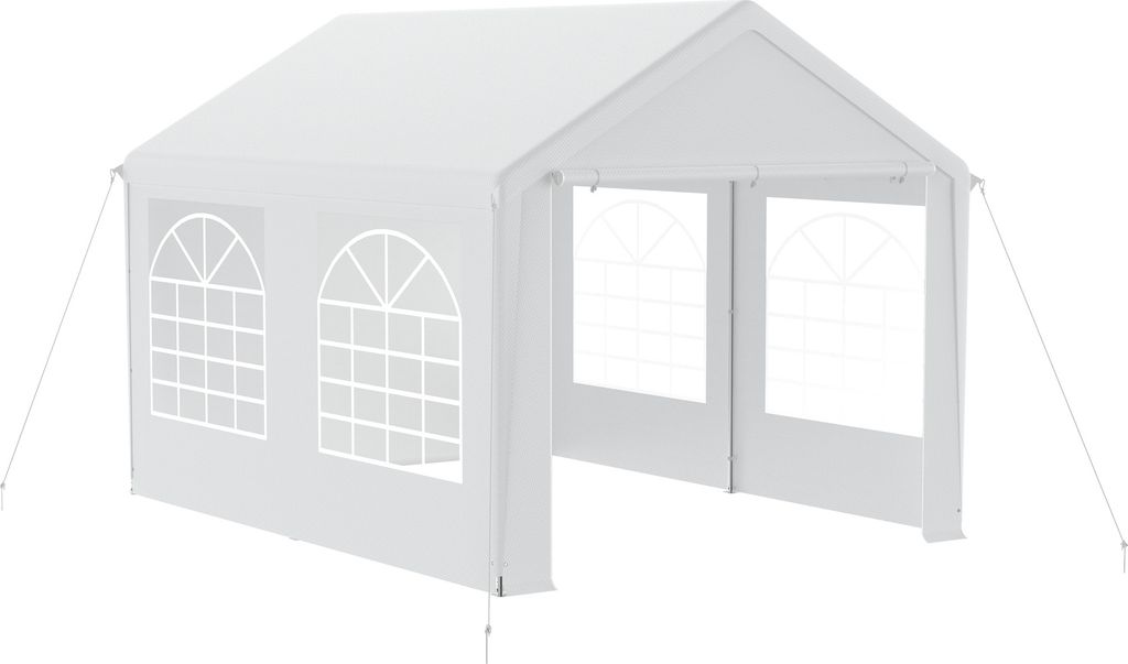 YUENFONG 3x4m Faltpavillon Partyzelt Pavillon Gartenzelt wasserdichter Faltpavillon mit Fenster, für Camping, Partys und Versammlungen (Weiß)