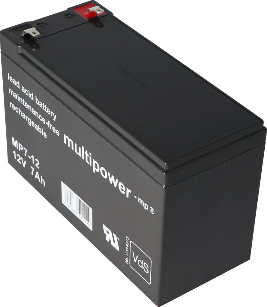 MultiPower MP7-12 Blei Akku mit Faston 4,8 mm 12V, 7000mAh Produktbild 