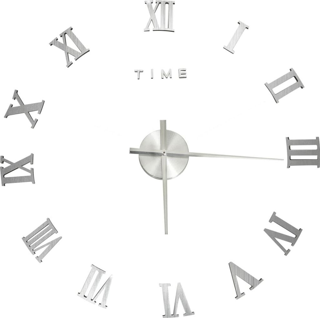 vidaXL Horloge murale 3D Design moderne argenté 100 cm XXL Image du produit 