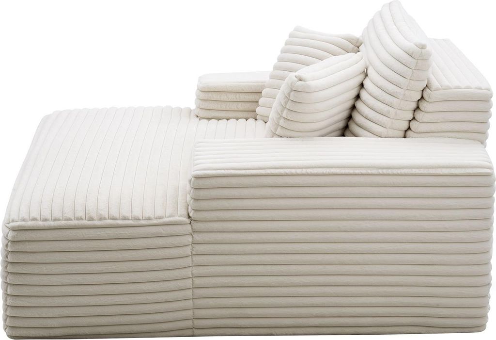 SucceBuy Chaiselongue Relaxliege 138 cm, gepolstertes Schlafsofa mit Kissen und Armlehnen, Schlafcouch mit tiefer Sitzfläche für Wohnzimmer oder ...