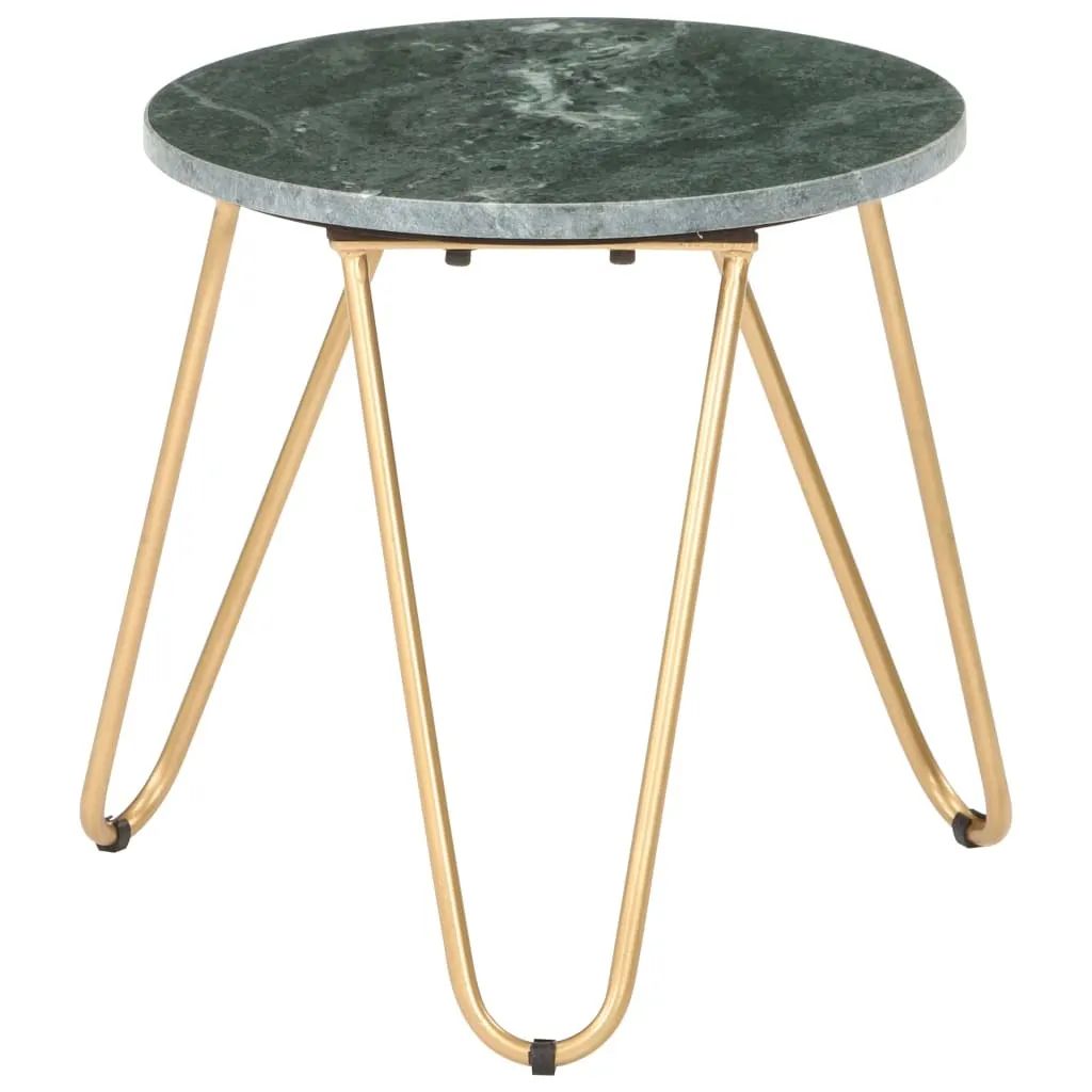 Bout de Canapé Vert en Pierre 40x40 cm Table Basse Marbre Moderne
