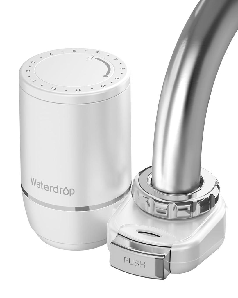 Waterdrop Wasserfilter Wasserhahn, Filterlebensdauer-Reminder, Kohleblock Wasserfiltersystem, Leitungswasserfilter (1 Filter Enthalten)