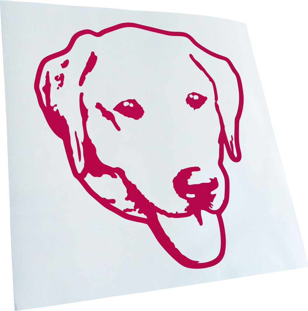 Kiwistar - Autoaufkleber - Goldador Hund - Pink - 30x27cm - Aufkleber für Auto, Laptop, Fahrrad, LKW, Motorrad mehrfarbig JDM Decal Racing