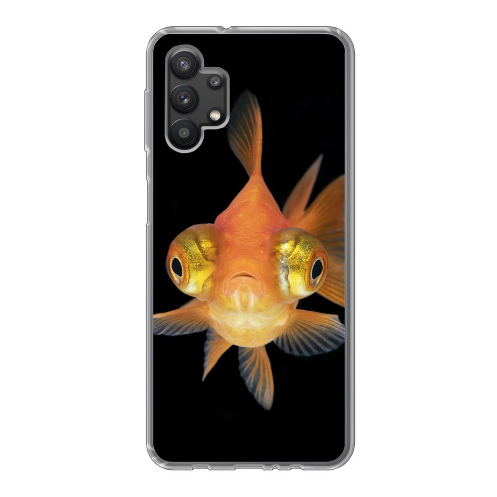 MuchoWow Handyhülle Schutzhülle Hülle für Samsung Galaxy A32 5G Goldfisch - Meerestiere - Augen Silikon Softcase Handy Hülle - Softcase