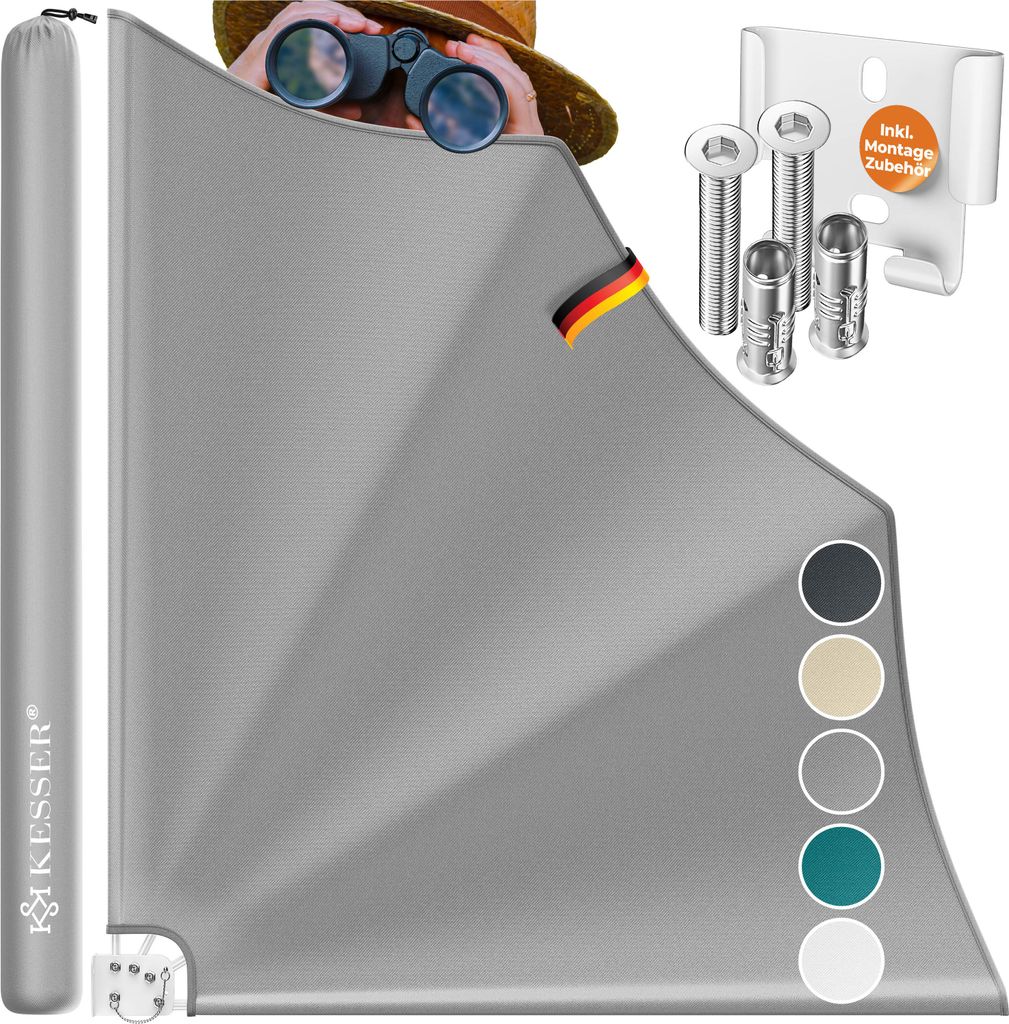 KESSER® Balkonfächer klappbar mit Wandhalterung | 140x140cm Produktbild 
