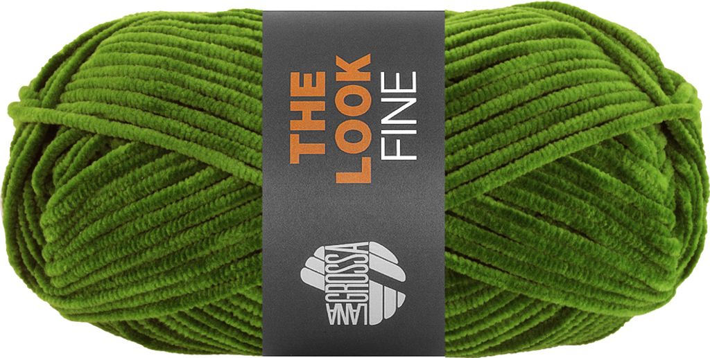 A ball of green yarn with a label.