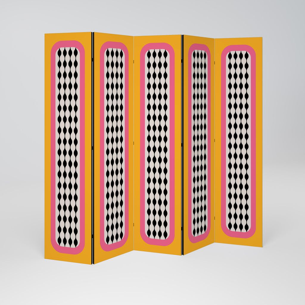 SpaceRebels Paravent Raumteiler - 5-teilig Raumtrenner, Druck 2-Seite - Raumtrenner - Trennwand Wohnung - Room Divider - Spanische Wand Deko Modern...