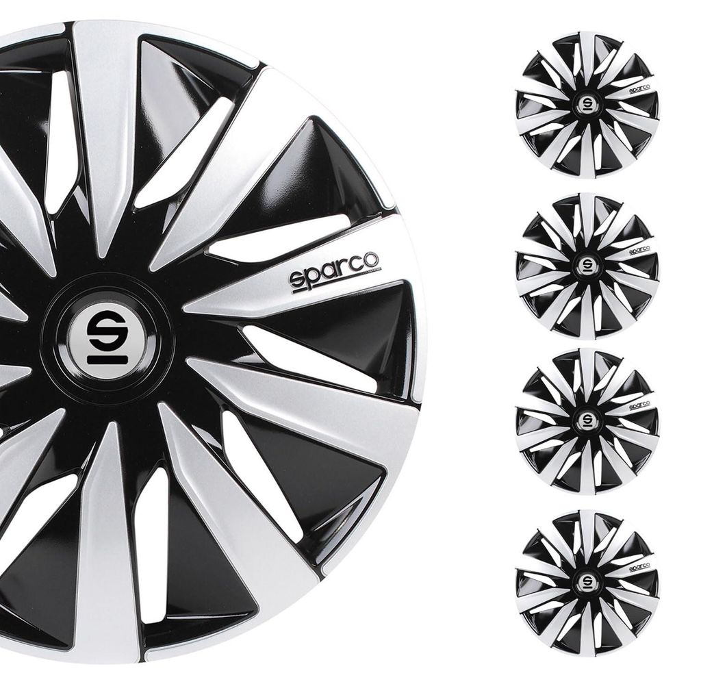 Satz Sparco Radzierblenden Lazio 16-Zoll Schwarz/Silber Produktbild 