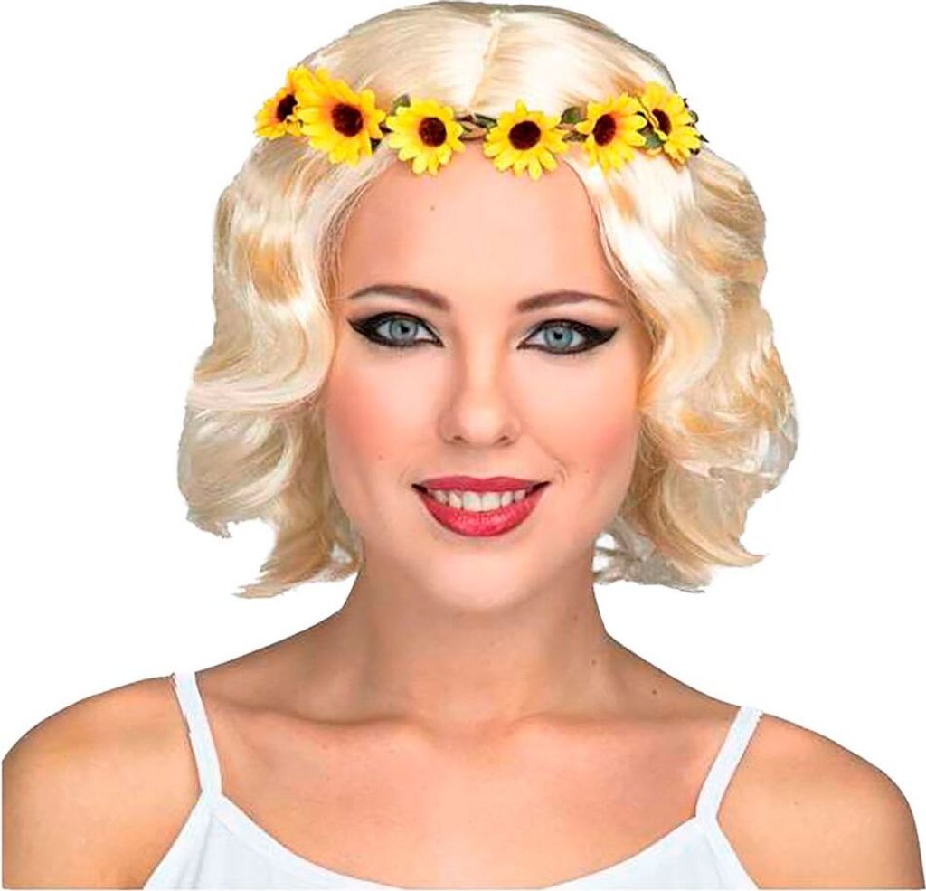 Mom Kurz Hippie Perücke Blond 120g Gelb Gelb One Size