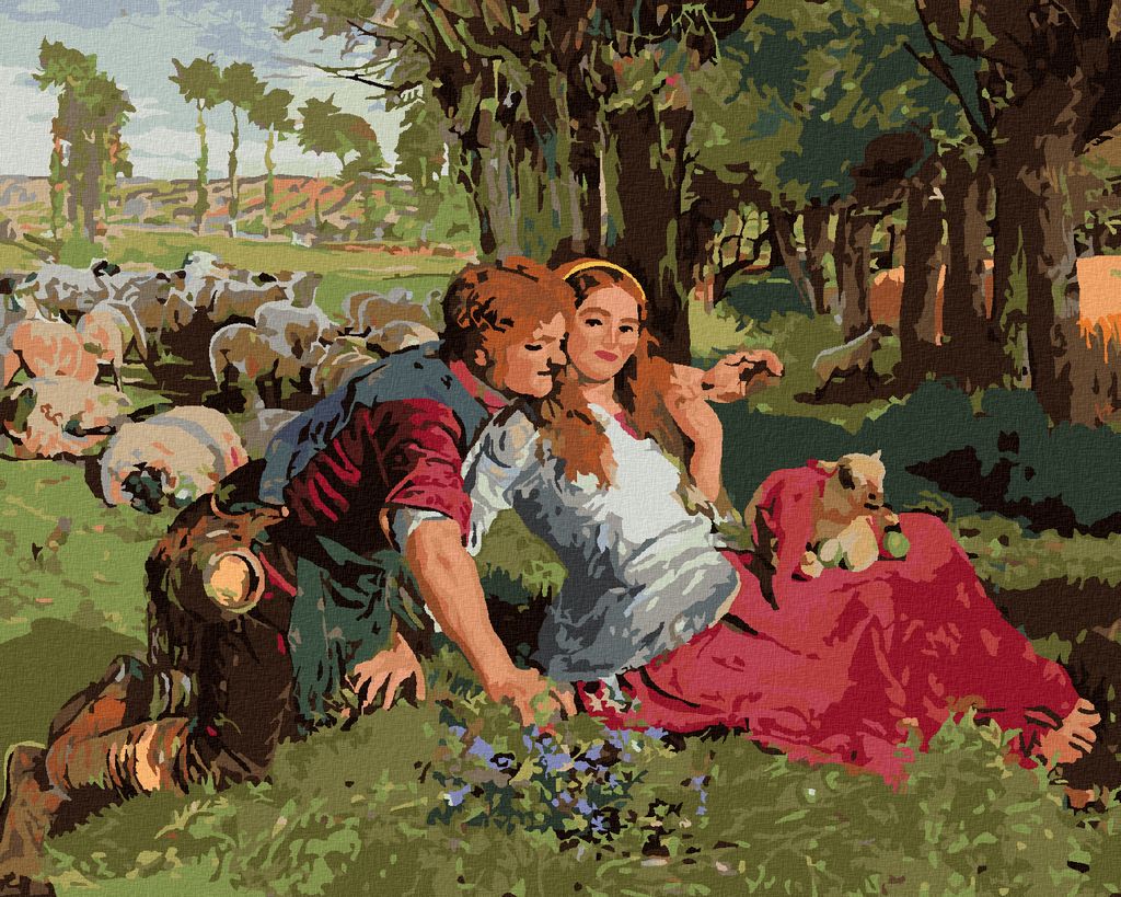 Zuty - Malen nach Zahlen - DER MIETLING SCHÄFER (HOLMAN-HUNT WILLIAM), 40x50 cm, mit Keilrahmen (bereits gespannt)