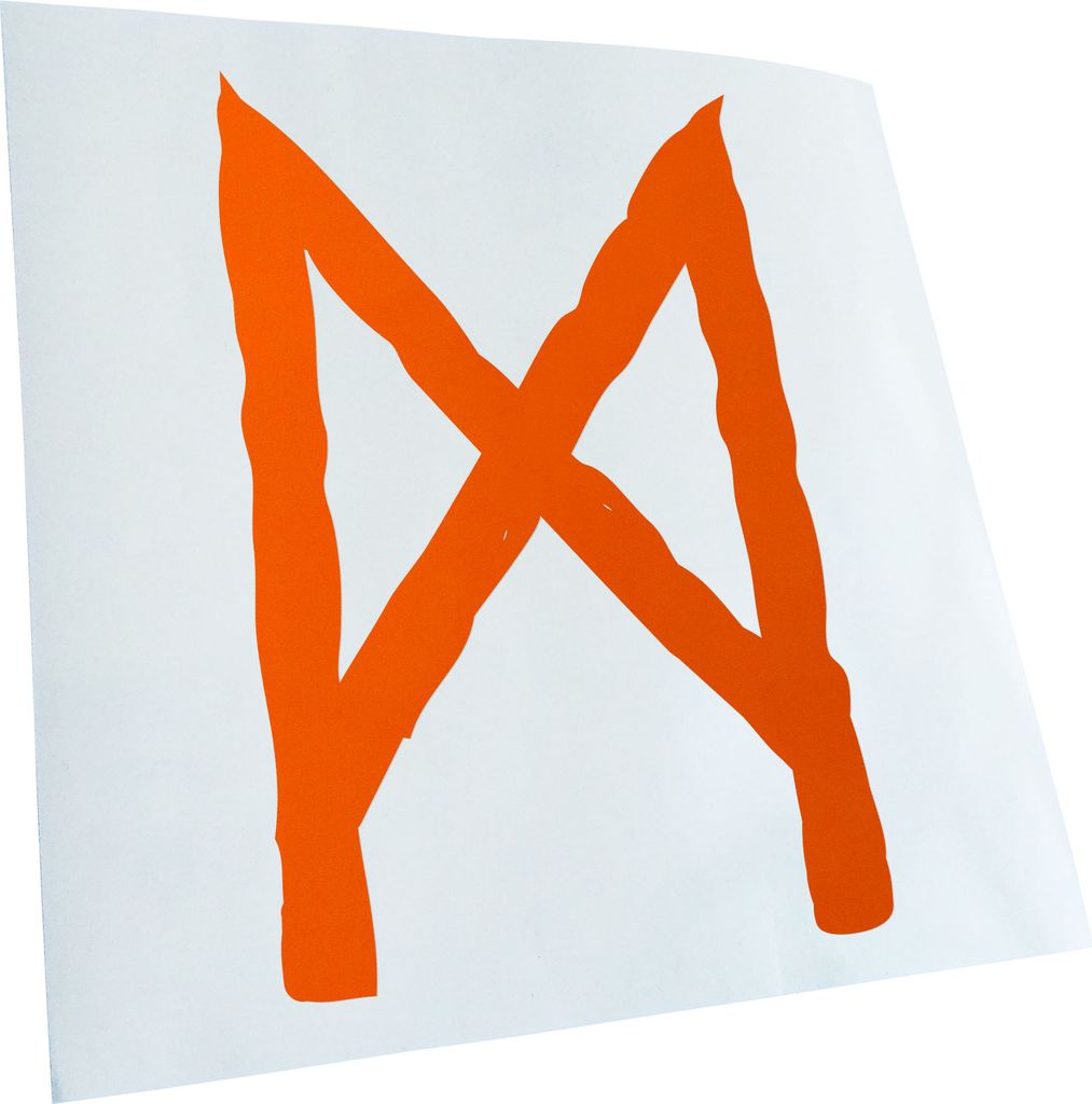 Kiwistar - Autoaufkleber - Futhark MANNAZ Rune - Neon Matt - Aufkleber für Auto Kfz Fahrrad, LKW, Truck Mofa