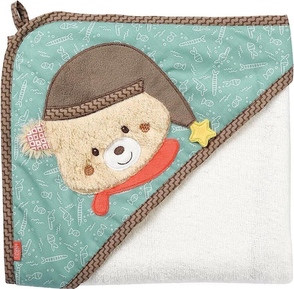 Kapuzenbadetuch Bär – Bade-Poncho aus Frottee mit niedlichem Bären