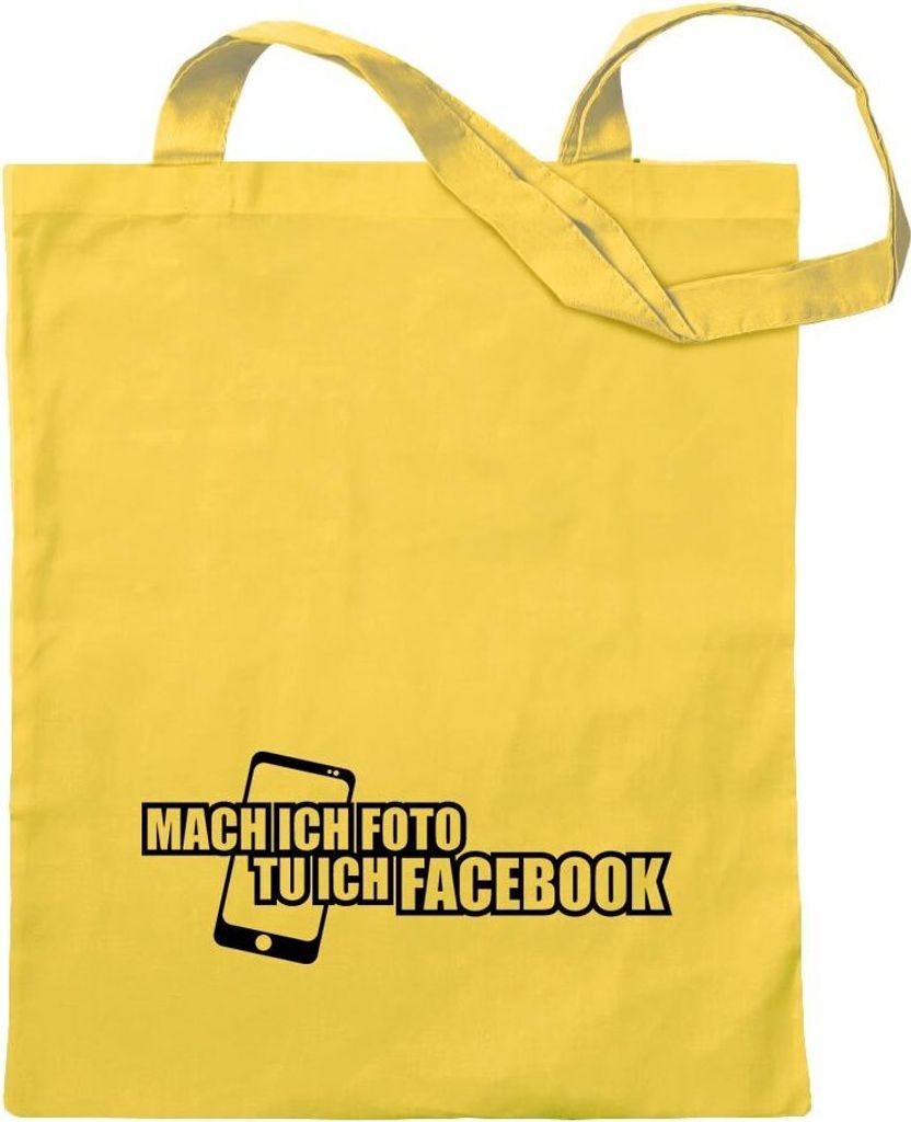 Kiwistar - Baumwolltasche - gelb - Foto tu ich Facebook - Tragetasche Stoffbeutel Umhängetasche Langer Henkel