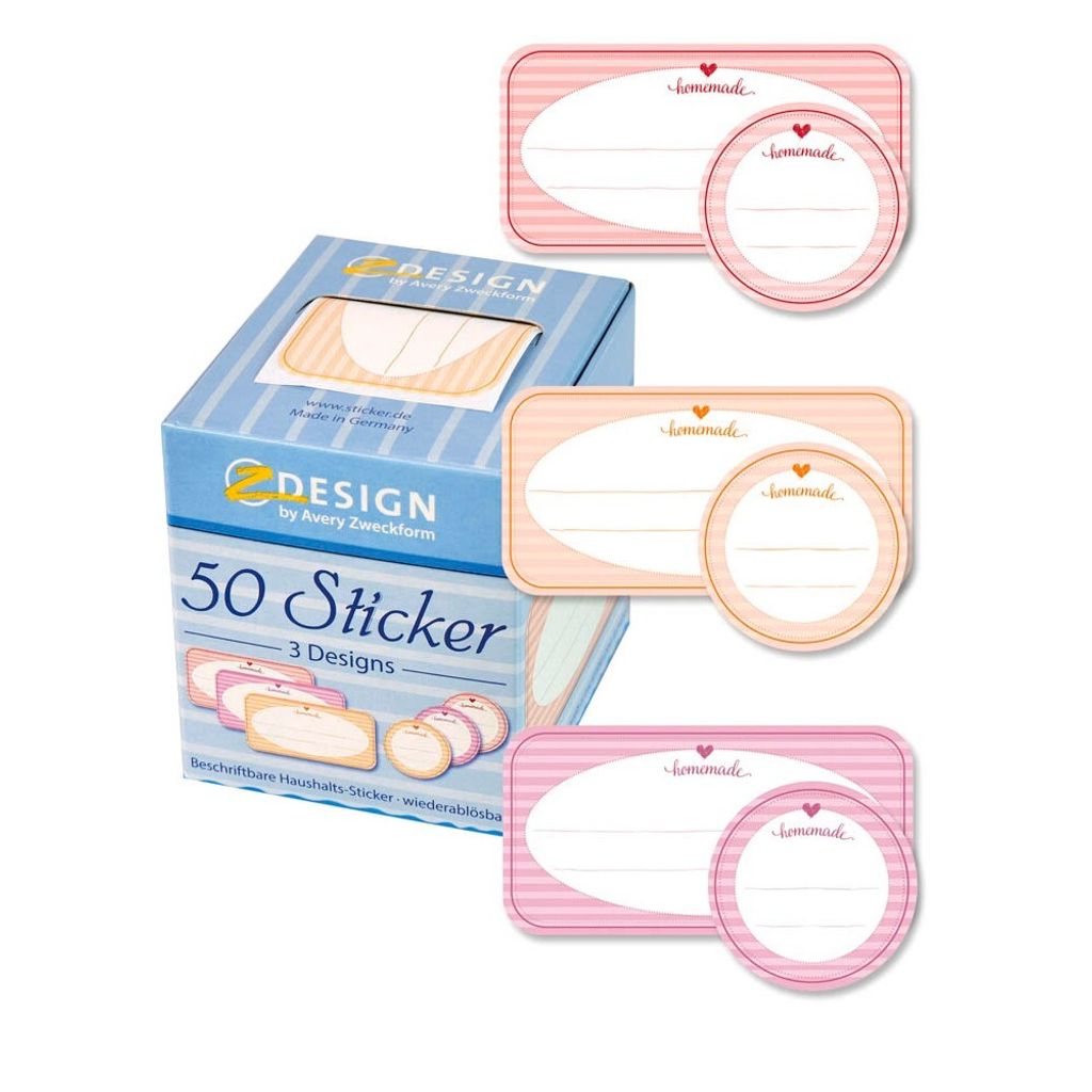 AVERY Zweckform ZDesign Sticker auf Rolle "Homemade" 50 Stück