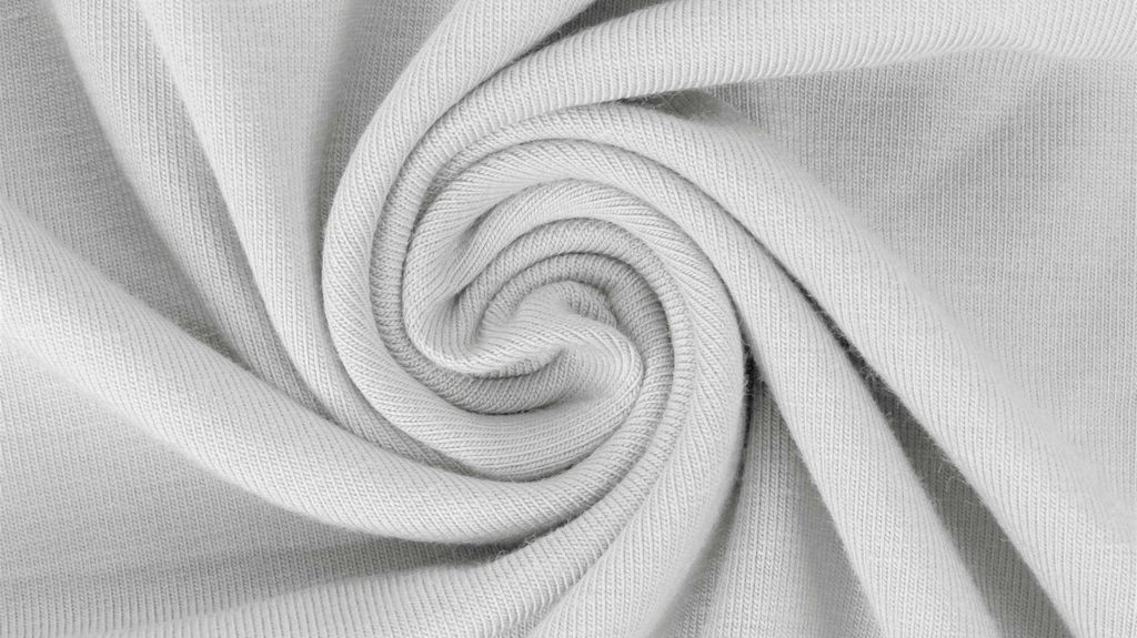 Jersey Yara Hellgrau Uni 220 g/m², ca. 0,5 m lang, ca. 1,5 m breit, Stoffe Meterware, Baumwolljersey