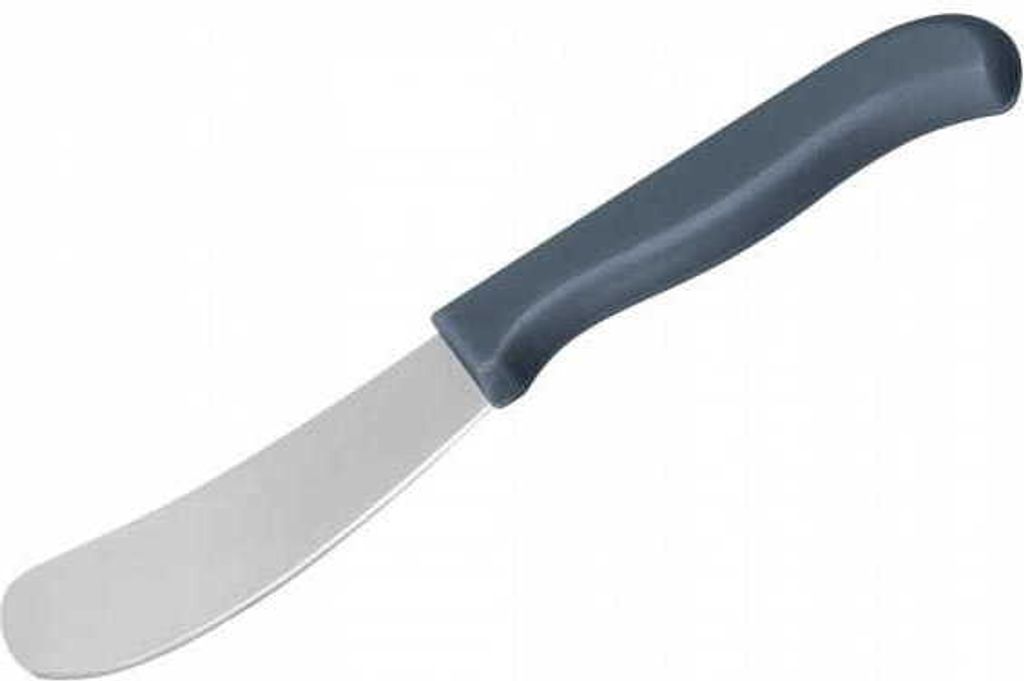Küchenmesser für Butter zum Frühstück PRACTICO 19 cm, abgerundete Klinge 9 cm, grauer Kunststoffgriff