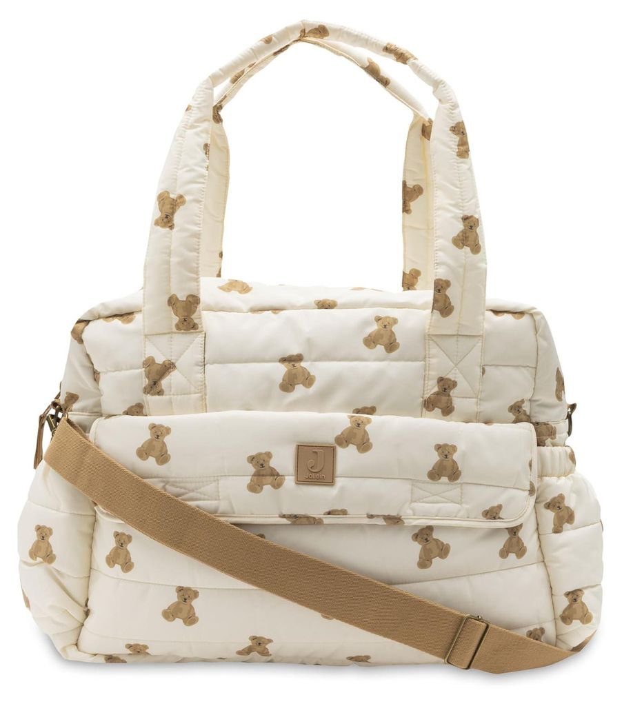 Stijlvolle Mini Luiertas met Teddybeerprint en Verschoonmat Productafbeelding 
