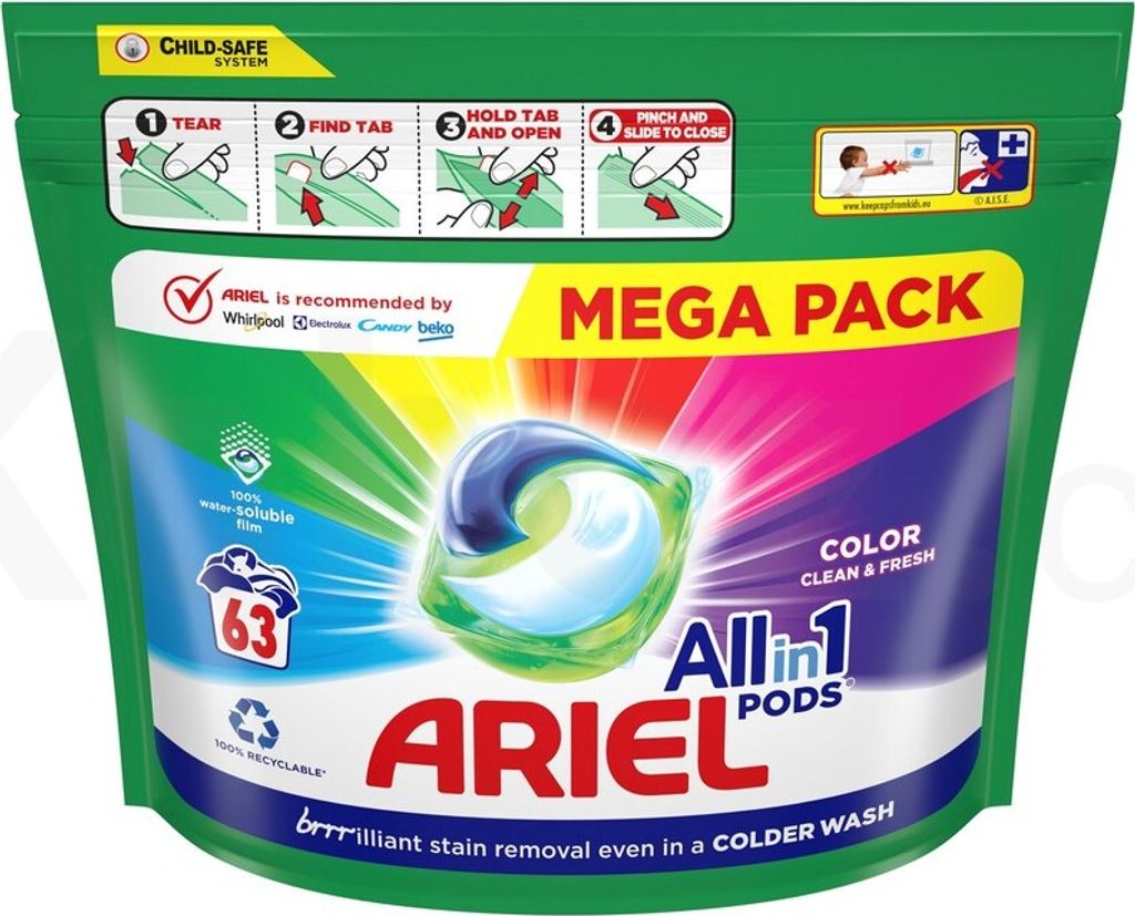 Ariel Color Clean&Fresh All in-1 kapsle na praní 63 PD Obrázek produktu 1