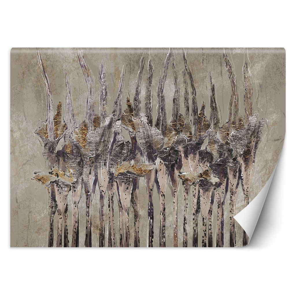 Blumen Betonoptik Beige FOTOTAPETE 368x254 cm VLIES Tapete Wandtapete Wandbilder Wanddekoration Design Wohnzimmer Schlafzimmer Flur Büro Küche T-...