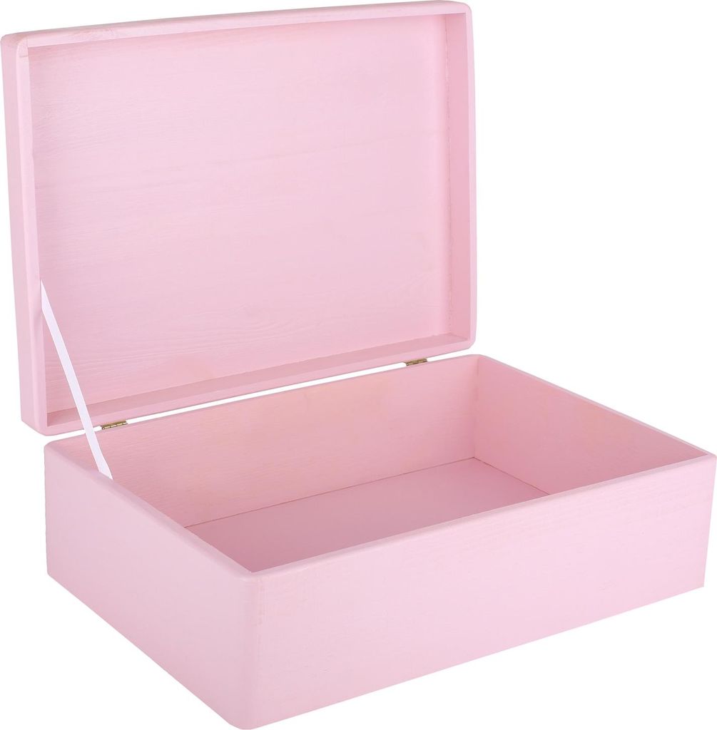 Creative Deco Boite de Rangement en Bois Rose 40 x 30 x 14 Image du produit 