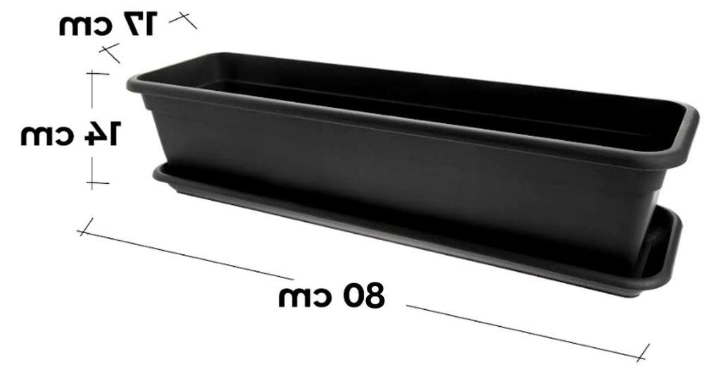 Balkonkasten-Set 4er-Pack 80 cm in Anthrazit: Verwandeln Sie Ihren Balkon in eine blühende Oase! Blumenkasten mit Untersetzer