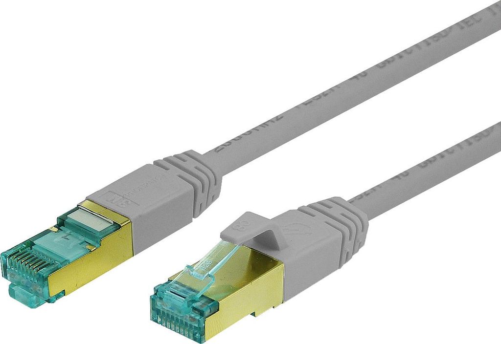 ProfiPatch Netzwerkkabel Cat8 S/FTP RJ45 LAN Kabel LSZH Premium Ethernet Patchkabel 40GB 2000MHz grau 0,25m Switch Router Gaming Patchpanel