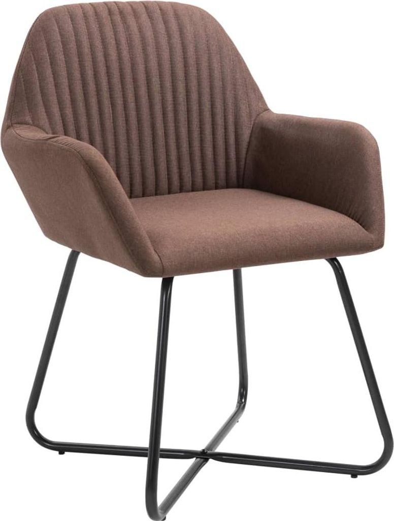 vidaXL Esszimmerstühle 2 Stk. Braun Stoff